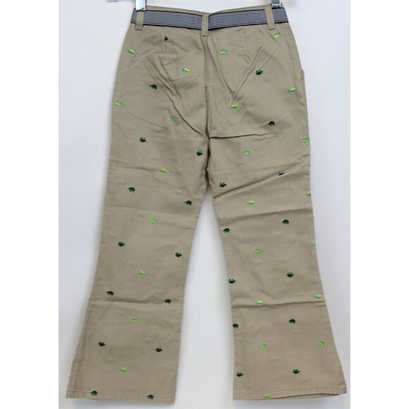 NEW 2006/05 Gymboree Prep Club Khaki Pants sz 7 Spring Turtle Ruffle Belt Embroi - Picture 6 of 11
